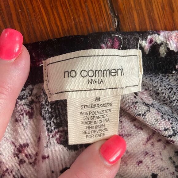 NWT No Comment Black Velvet Pants Medium - Picture 5 of 7